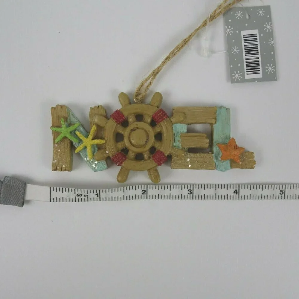 💰3/$25 New NOEL Christmas Tree Ornament Beach Coastal Ship Wheel Decor Gift